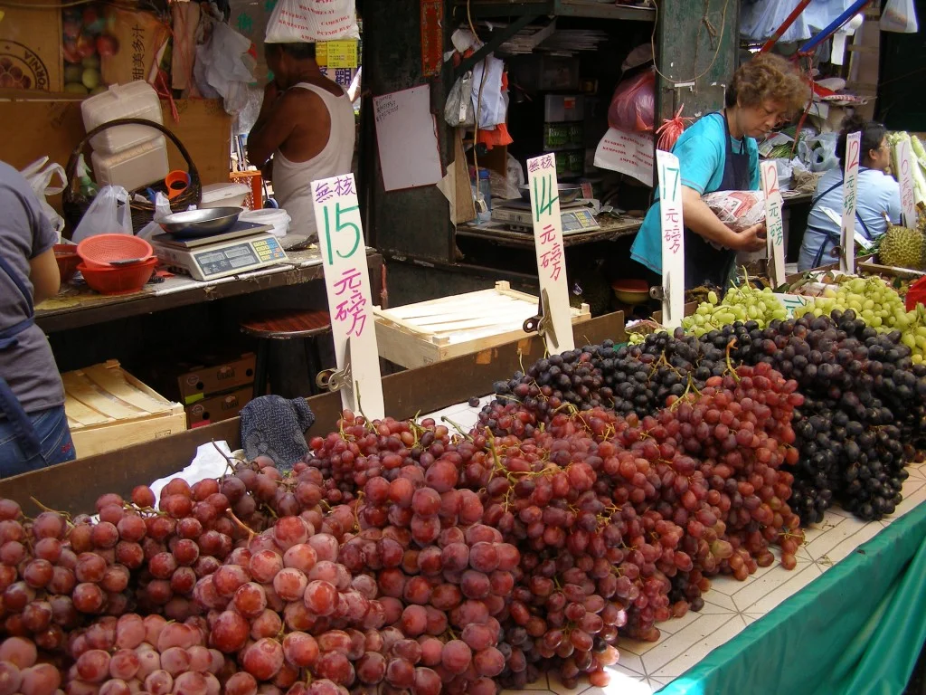 Markt in Kowloon - Trauben