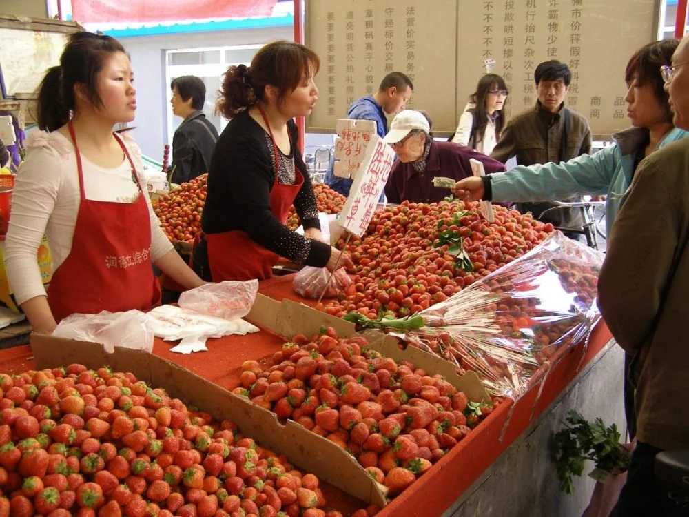 Chinas Märkte Erdbeeren