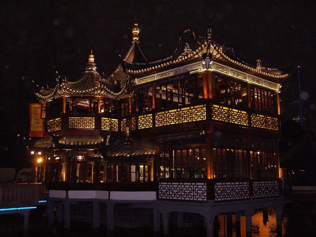 Shanghai Teehaus am Abend