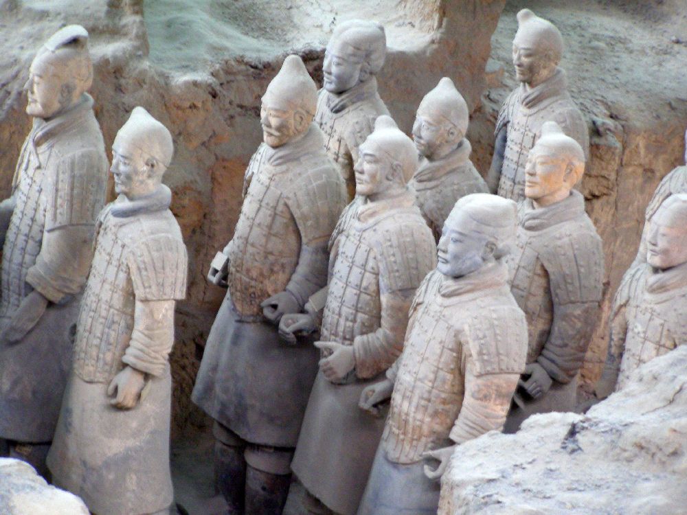 Terrakotta Armee -Krieger in Reih und Glied