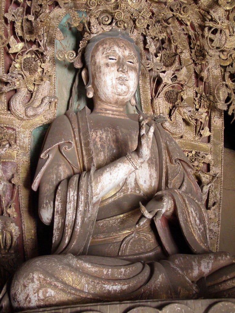 Shuanglin-Tempel sitzender Buddha Statue