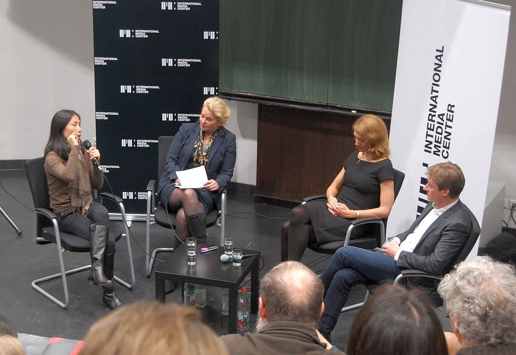 Podiumsdiskussion Journalismus in China Teilnehmer.