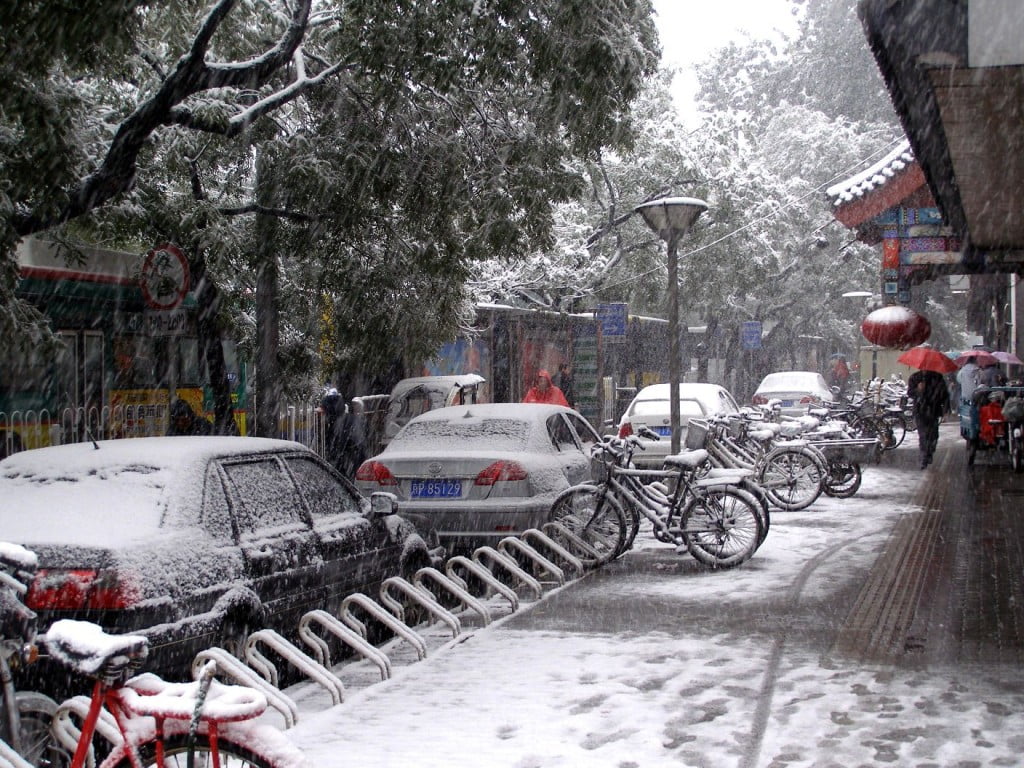 Xicheng Hutongs im Schnee