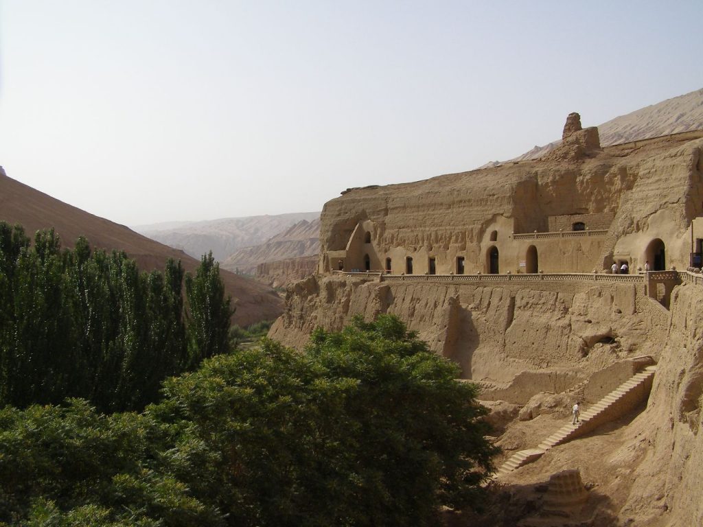 Bezeklik Buddha-Grotten bei Turfan, an der Seidenstraße in China, sind um gefähr 1500 Jahre alt.