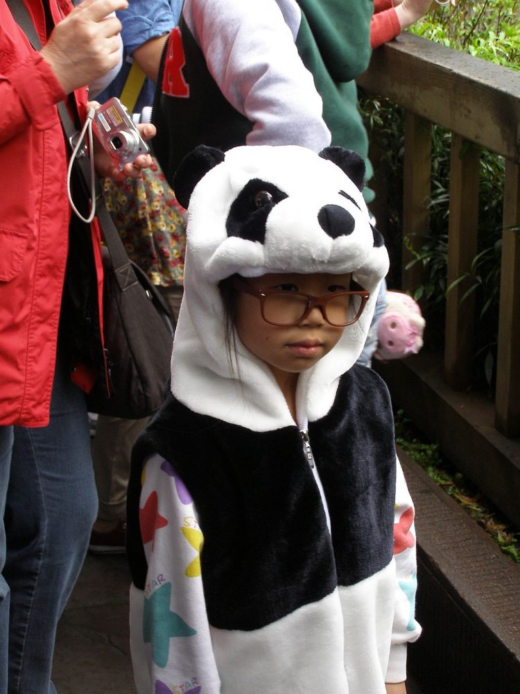 Kind im Pandakostum