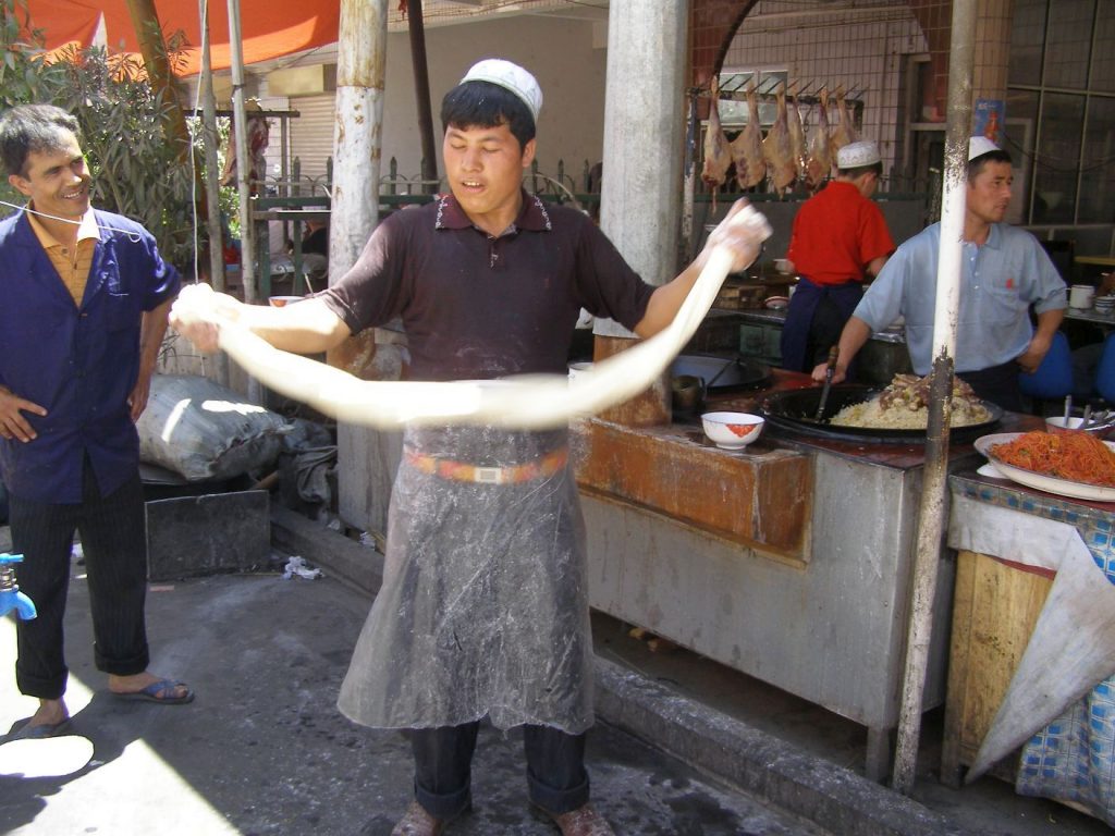 gezogene Nudeln in Kashgar