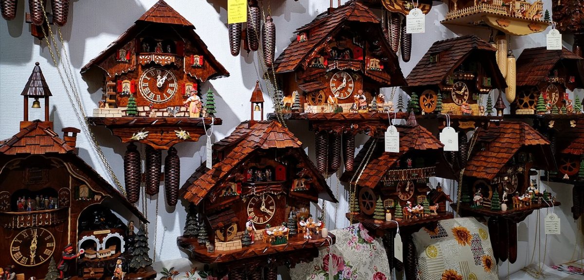 Kuckucksuhren als Souvenir.