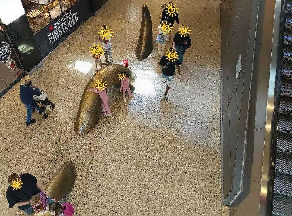 Passerellen-Wurm von oben,