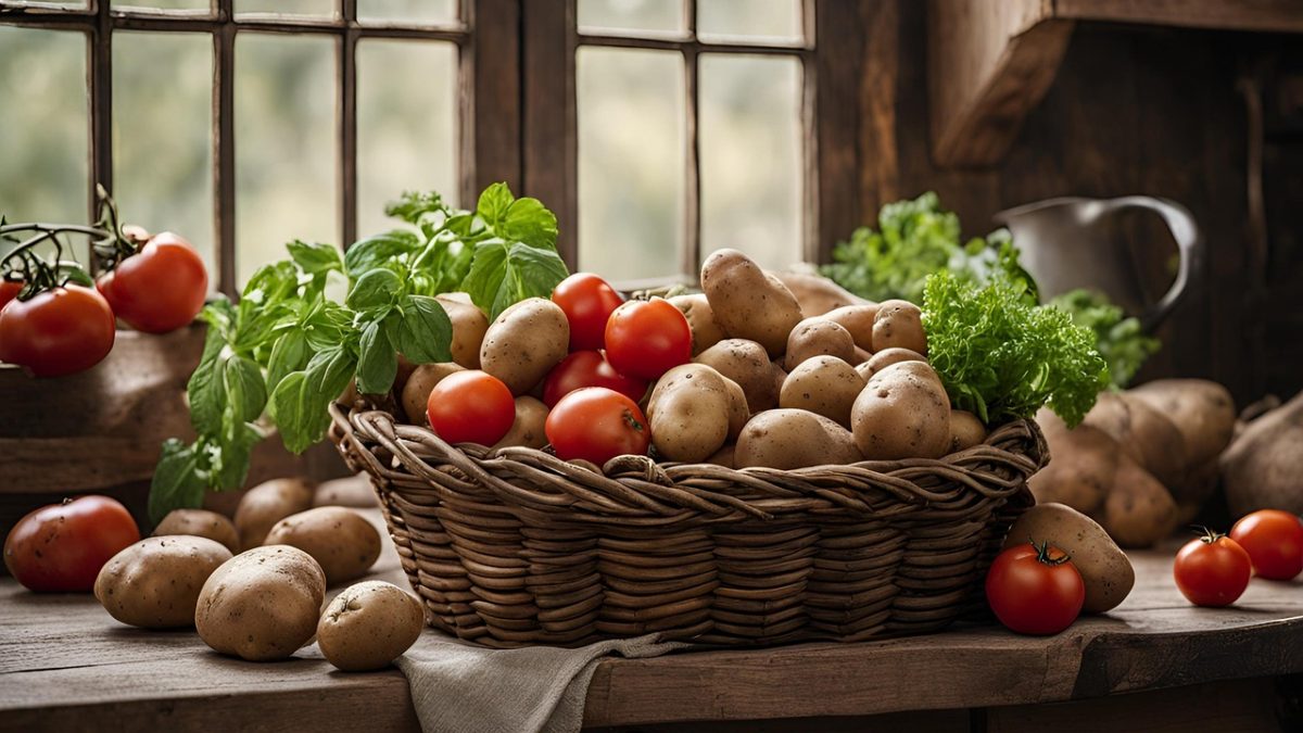 Kartoffeln und Tomaten